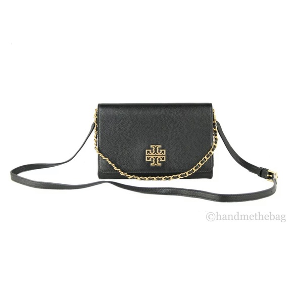 Tory Burch (73507) Britten Large Pebble Leather Crossbody Clutch Handbag Purse - Picture 9 of 10
